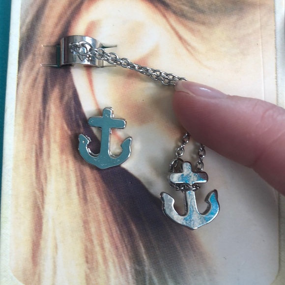 Anchor Earring Set. As cuff and other stud! - Picture 3 of 3